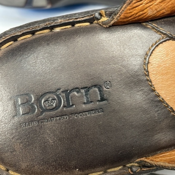 Born Brown Leather Studded Clogs - Picture 8 of 11